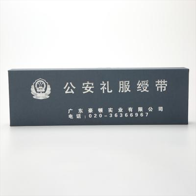 China Recycled Materials Custom Printed Matt Black Silver Hot Stamping Apparel Kummerbund Sock Watch Link Gift Box Packaging for sale