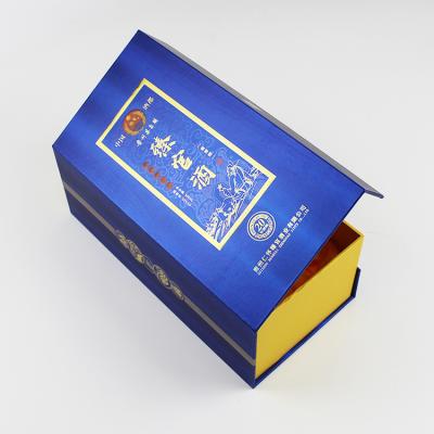 China Handmade Luxury Bright Custom Printing Liquid Whiskey Liquor Wine Box With Magnetic Silk Insert Gift Box for sale