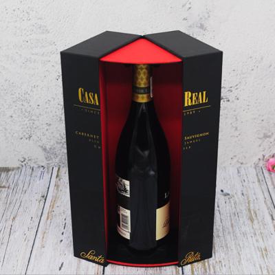 China Recycled Popular Customized Printing Luxury Wine Champagne Bottle Closure Materials Cardboard Rigid Paper Magnetic Gift Box for sale