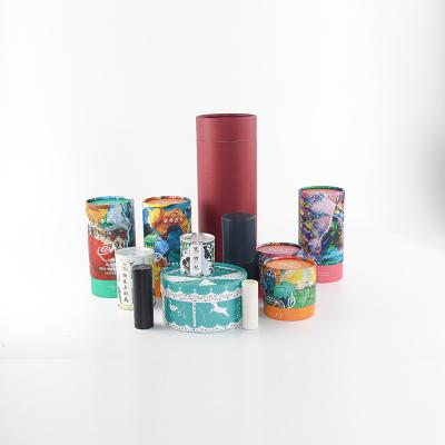 China Recycled Materials Luxury Empty Round Shape Rigid Cardboard Premium Custom Printed Paper Gift Boxes Packaging Cylinder Tube Box for sale