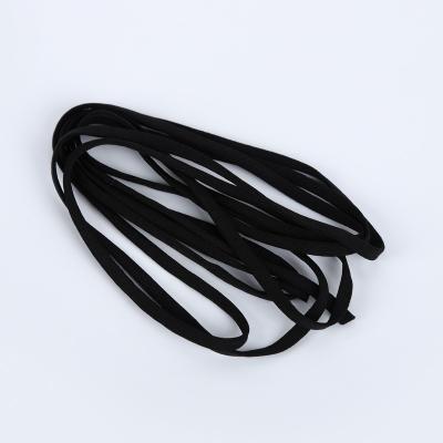 China Durable 4.5MM Black Flat Elastic Earloop Rope Holder Thin Elastic Ear Link Cord for sale