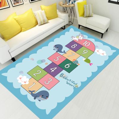 China Customized Washable Product Game Cartoon Baby Playing Mat Puzzle Piece Carpets For Kids Cartoon Style Carpet for sale