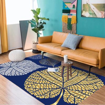 China 3D Modern Living Room Carpets Living Room, Printed Bedroom Rugs, Leaves Pattern Design Fiber Rugs And Blankets for sale