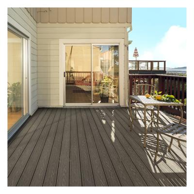 China Waterproof wood plastic composite decking flooring wpc exterior interlocking decking for sale