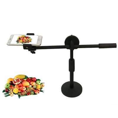 China Hot Live Broadcast Equipment Adjustable 360 ​​Degree Rotate Photography Curved Shelf Bracket Adjustable Mobile Phone Props Stand for sale