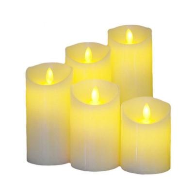 China Amazon hot sale current offer birthdays 7.5 x 15CM real wax ivory battery new flameless led pillar candle for sale