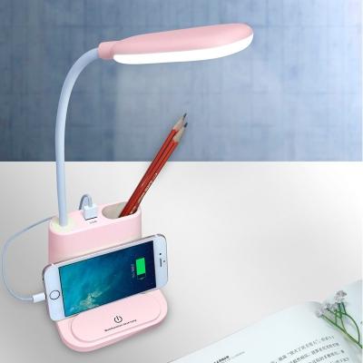 China Minimalist Christmas Gift 4 in 1 USB Charging Reading LED Desk Lamp Stand Charging Station and Phone Pen Holder for sale