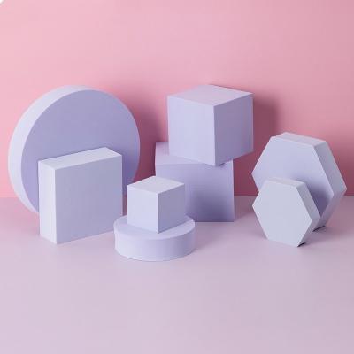 China Hottest Sale SOLID COLOR Geometric Cube Photo Props Decorative Ornaments Photography Platform for sale