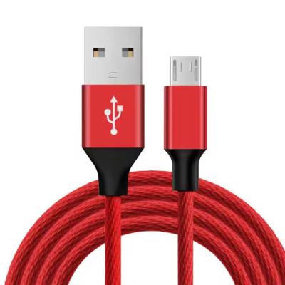 China Red Nylon Braid USB 2.0 Cable USB A To Micro Data Transmission Custom Color for sale