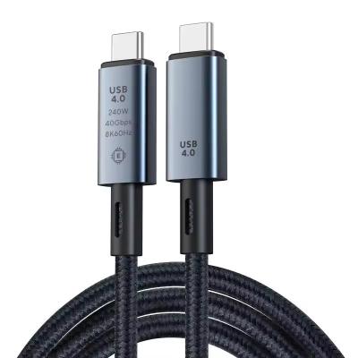 China Fast Charging USB 4.0 Type-C To Type-C Cable Custom Logo 0.5m 1m 1.2m 1.5m 1.8m 2m 3m for sale