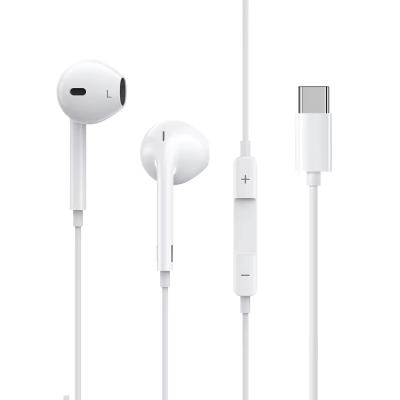 China High Sound Quality White Usb C Wired Earbuds Earphones Custom Length OEM for sale