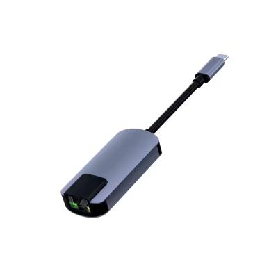 China Customized Aluminum Alloy Ethernet Adapter 2.5G USB Type-C To RJ45 Converter for sale