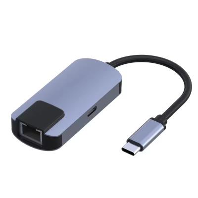 China Transmisión de datos USB Tipo C a Ethernet Adaptador, convertidor tipo c a rj45 en venta