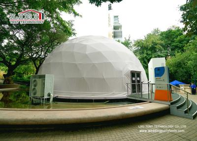 China Building Waterproof Flame Retardant Geodesic Dome Tents , Glass Door Geodesic Dome Shaped Tents for sale