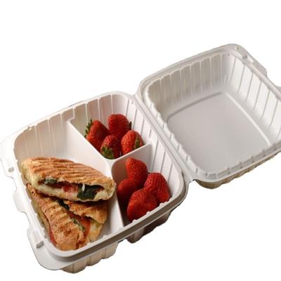 China Disposable food container 3 compartments food box eco-friendly takeway biodegradables viable envases 993 take away food foam boxes for sale