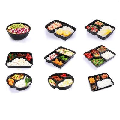 China Food 3 4 5 6 Compartment Bento Lunch Box Disposable Take Out Quick Disposable Food Packing Container Plastic Food Containers for sale