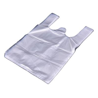 China High Quality Disposable T-shirt Transparent Bag Plastic Vest Shopping Pouch Disposable Carrier Bag For Vegetable for sale