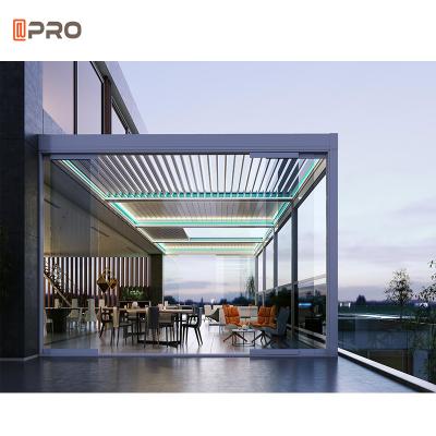 China LED Light Strips 3.5 X6M Gazebo Outdoor All Year Roof Winddicht Markisen Pergola for sale