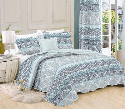 China Home Printed Microfiber Polyester Filled Ultrasonic Comforter Set for sale