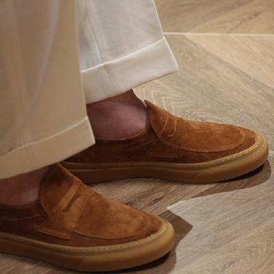 China Fashion Trend Comfortable Mens Casual Shoes True 100% Suede Leather With Quality Craftsmanship for sale