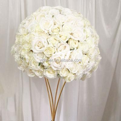 China High Simulation YJ Amazon luxury white table roses for wedding decor flowers for decoration Home Wedding Decorative Flowers artificial for sale