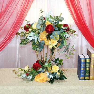 China High Simulation YJ customize 60cm centerpiece flower for wedding  round love blue flower ball cheaper price for sale