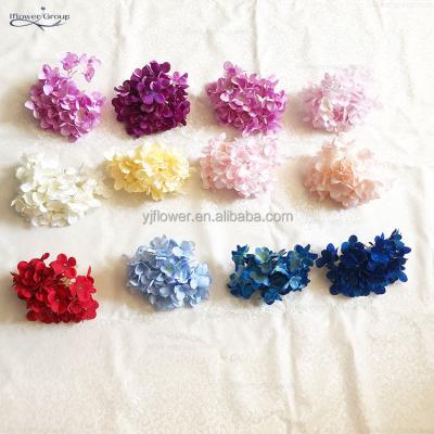 China High Simulation YJ  480 petals artificial flowers hydrangea bouquet real touch 5 heads hydrangea artificial flower for sale