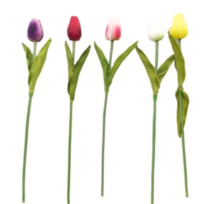 China High Simulation YJ hot selling 31cm PU real touch artificial tulips natural touch ornaments soft tulip for new year for sale