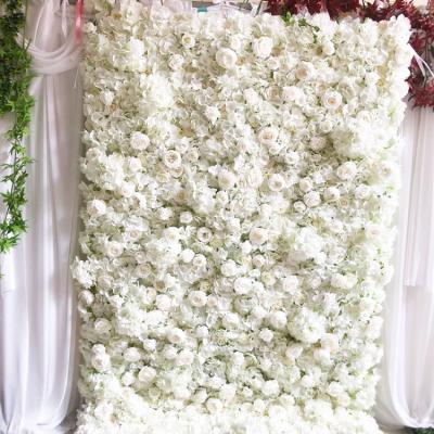 China High Simulation YJ 4*8ft white silk flowers decorations for wall cheaper price customize flower wall panel backdrop for sale