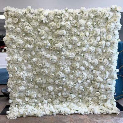 China High Simulation YJ customize 8*8ft white modern plastic flower manufacturer hanging wedding flower vine wall decor for sale