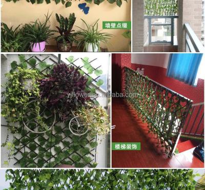 China ECO FRIENDLY YJ 180cm artificial fence plant wall decoration flower row balcony block silk flower project enclosure garden fence for sale