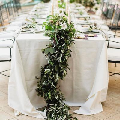 China High Simulation YJ tianjin 6ft widely using wedding runner flower high quality decorative green plant aisle flower runner for sale