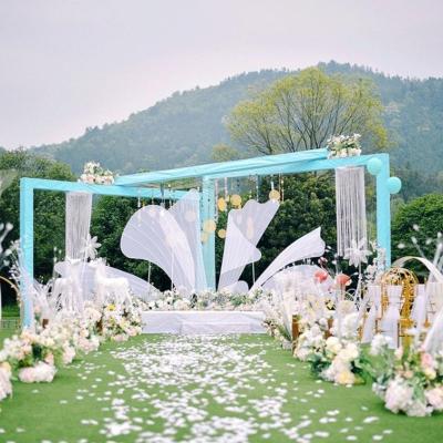 China Artificial flower high quality wedding props iron petals background wedding stage decoration background screen shopping mall props ornaments for sale