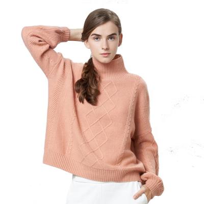 China Anti-wrinkle 7GG Cashmere Geometric Sweater Knit 100% Pure Cashmere Sweater for sale