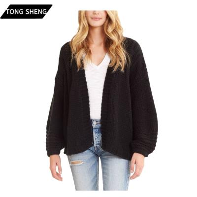 China Anti-wrinkle Women's Blow Sleeves Cotton Wool Acrylic Cashmere Oversized Cardigan Sweater for sale