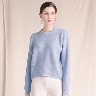 China Wholesale Anti-wrinkle Long Sleeve Wool Sweater Women Crew Neck Knit Cable Sweater for sale