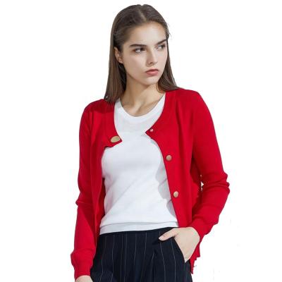 China FREE SAMPLE Classic Anti-wrinkle Ladies Low MOQ Bolero Shrug Red Cardigan Sweater for sale