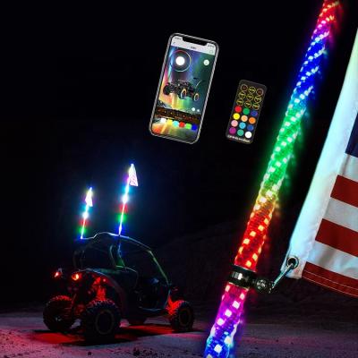 China ATV 12V Sprial LED Whip Lights APP Control Dancing LED Lighting for 4x4 UTV Offroad ATV for sale