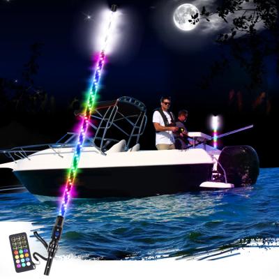 China 6 Inch Hyper White Flexible Tube On Top Led Boat Stern Whip Stern Light Marine Remote Control Spiral Color 3/4/5/6 By Ft for sale