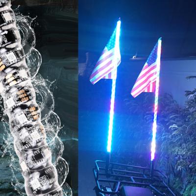 China Hollow Tube+Flexible Tube Led Flagpole Light 3/4/5/6ft With Single RGB Color Antenna Whip Flag Sand Dune Remote Control Hunting Flag For Outdoor UTV road for sale