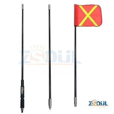 China Fiberglass Tube Flagpole LED Safety Mining Whip 3m Segmental High Sand Warning Light for sale