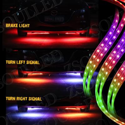 China Brake and Turn Signal Light Function Car LED Underglow Lights Exterior Color Chasing Lights with App and Remote Control for Trucks SUV Jeep for sale