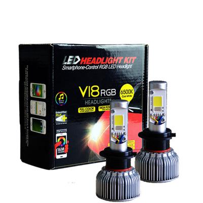 China Aluminum 6063 880 H 16(5202) 9012 Car LED Headlight Kit 36W 6000K RGB LED Headlight By APP Control For Car for sale