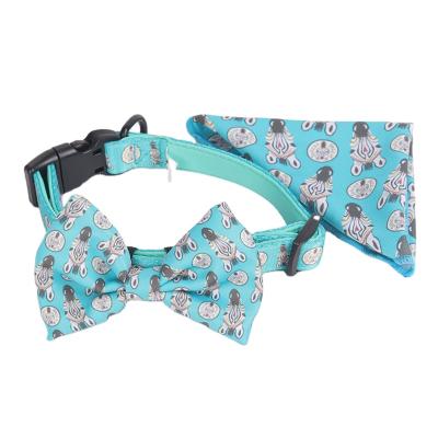 China Sustainable Pet Manufacturer Wholesale Adjustable Bow Tie Dog Cat Collars With Luxury Scarf for sale