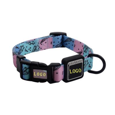 China Pet Accessories Dog Collar Polyester Sublimation Shiny DETACHED Pet Collar for sale