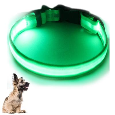 China Pet Products Viable Durable Nylon Dog Collar Branded Rhinestone Led New Luminous Luxury Pet Collars And Leashes Custom Size Customized for sale