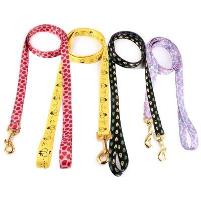 China Viable Soft Strap Sublimation Bee Logo Gold Pet Leash Fashion Dog Leash For Outdoor Walking for sale