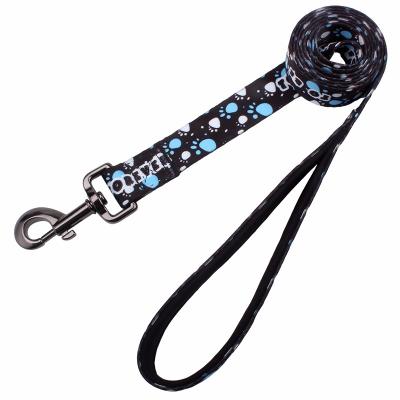 China New Fashion Viable Outdoor Running Polyester Black Dog Leash Material Wholesale for sale