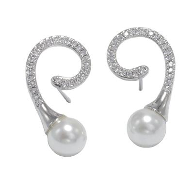 China Classic Bling Size Wedding TRENDY Pearl Earrings 6mm 7mm 8mm Circle Pearl Earrings Jewelry 6-8mm Pearl Size for sale