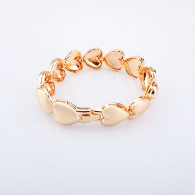 China Latest CLASSIC Hot Selling Personalized Design Heart Chain 18K Gold Coins Charm Bracelet Link Chain Bracelet for sale